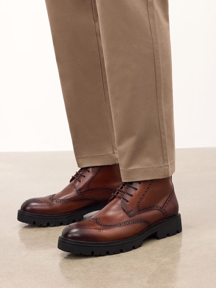 Leren laarzen met veters voor mannen REVAN