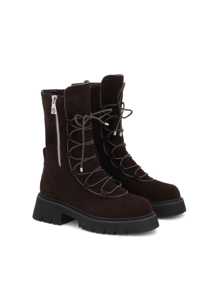 Laarzen met rits en decoratieve vetersluiting ELBA