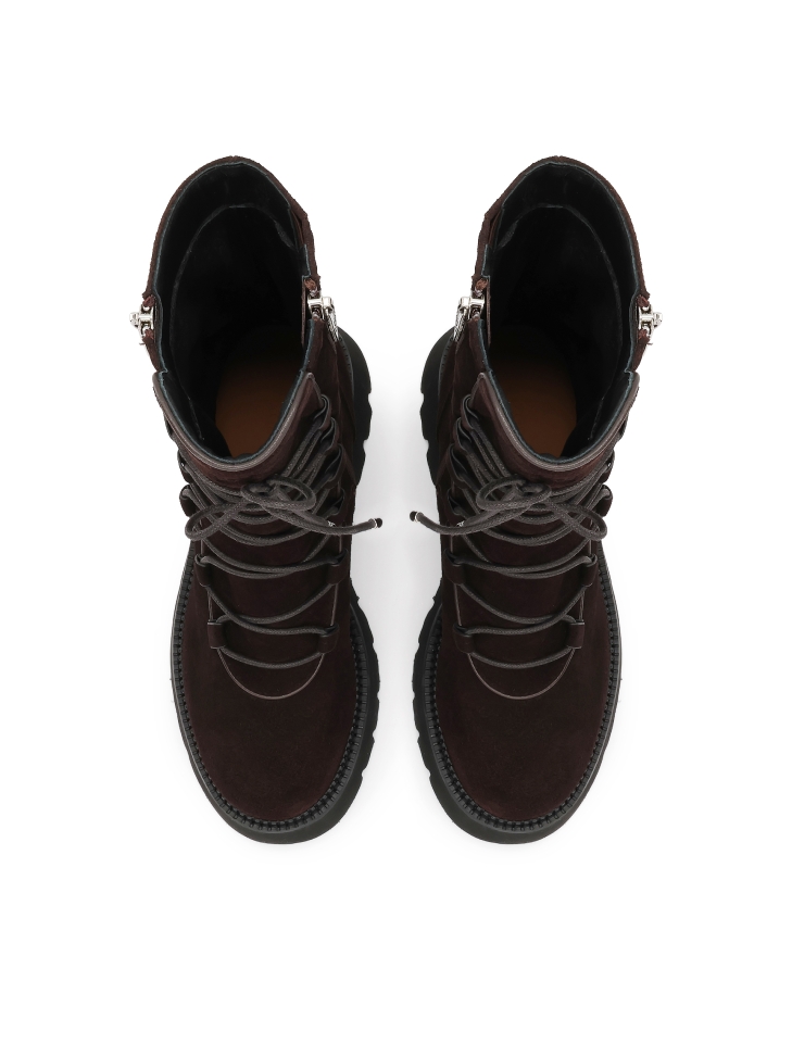 Laarzen met rits en decoratieve vetersluiting ELBA