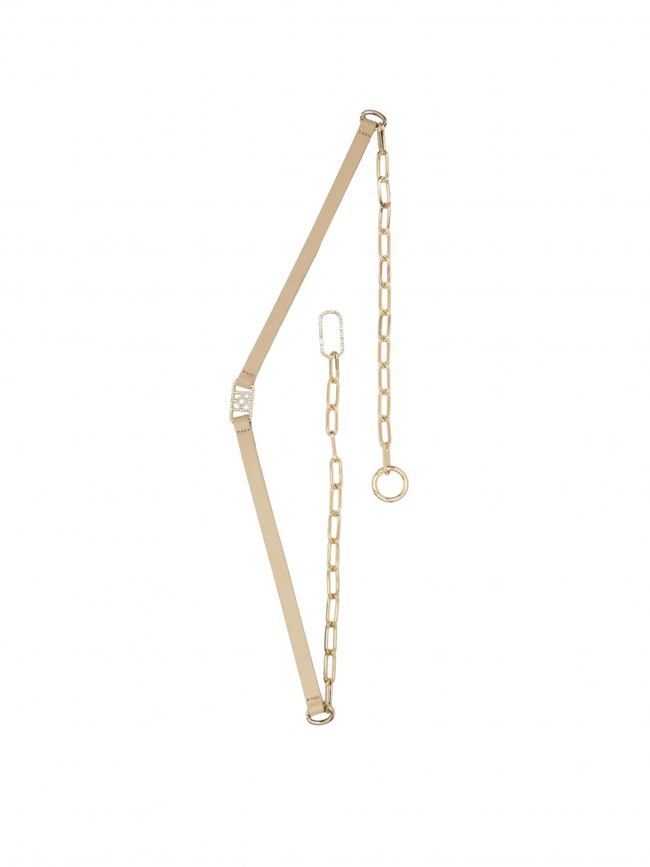 Decoratieve riem met kristallen en ketting AIKEN