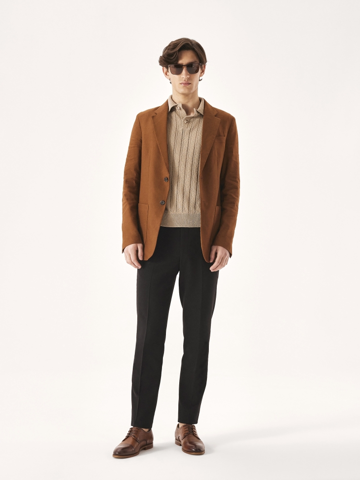 Leren schoenen met rozetversiering op de hiel JOHNATAN