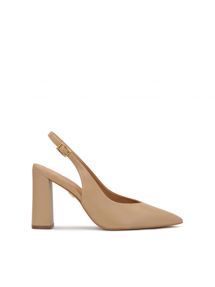 Beige pumps met zichtbare hak BLUEBELL