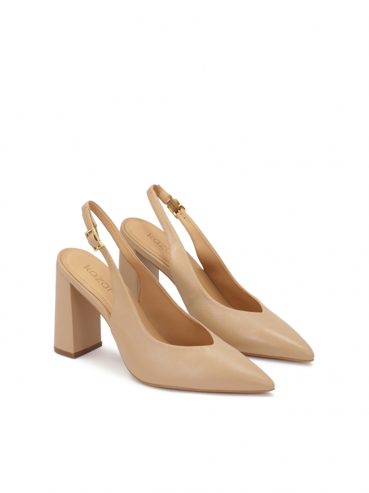 Beige pumps met zichtbare hak BLUEBELL