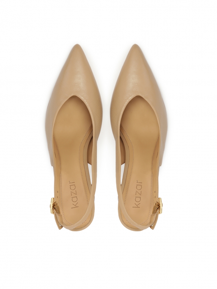 Beige pumps met zichtbare hak BLUEBELL