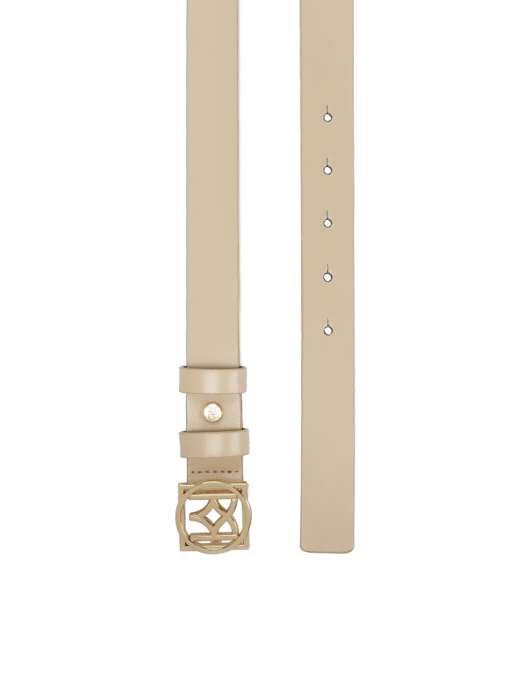 Heldere leren riem met opvallende gesp VALLEY