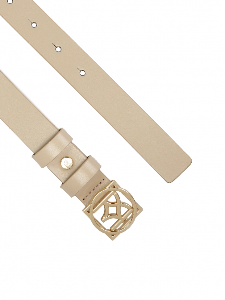 Heldere leren riem met opvallende gesp VALLEY