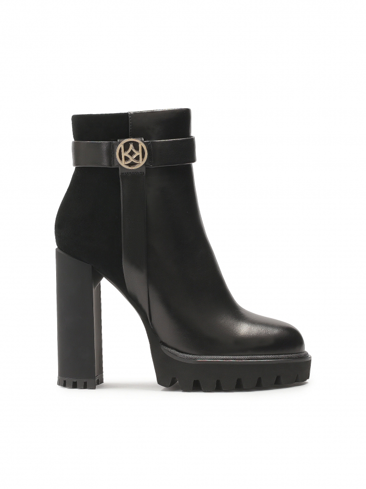 Hoge naaldhakken van suède en glad leer  MORENA