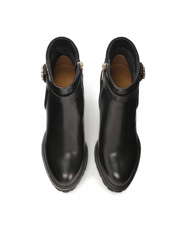 Hoge naaldhakken van suède en glad leer  MORENA