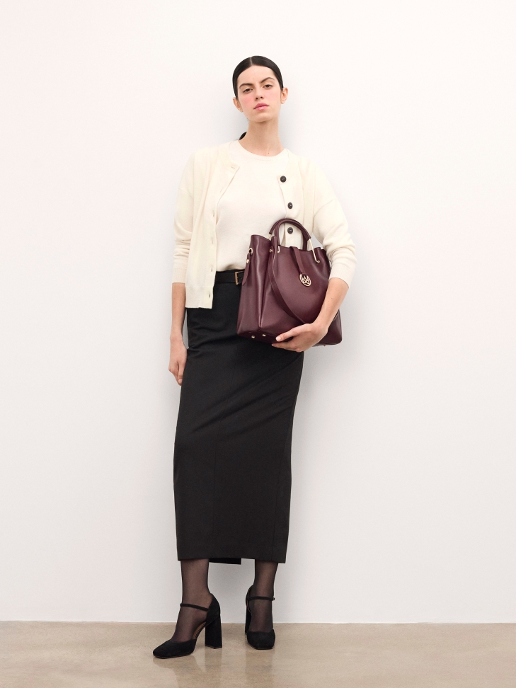 Maroon handtas met uitneembaar inzetstuk ALEXANDRIA