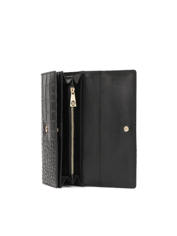 Langwerpige portemonnee met reliëfpatroon BETTY