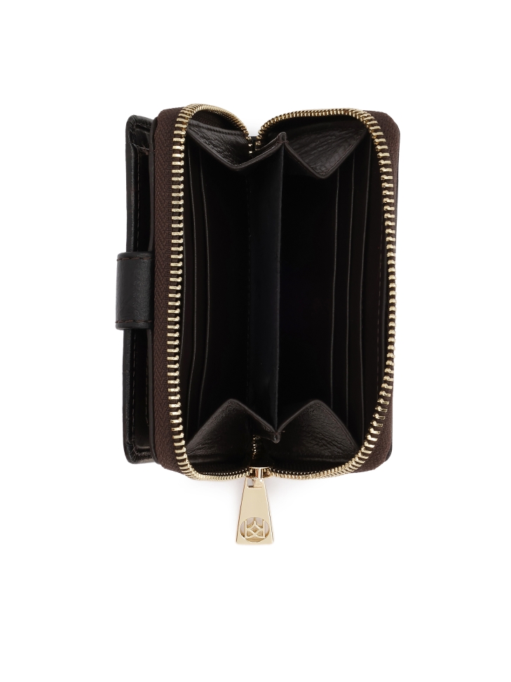 Bruine portemonnee van palingleer met reliëf ARIYAH