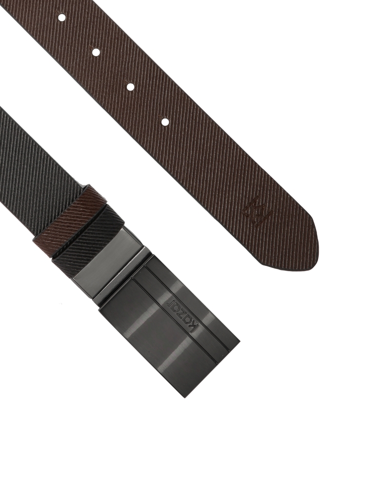 Dubbelzijdige riem met streeppatroon in reliëf VENCESLAS