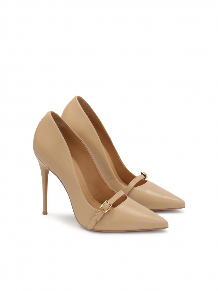 Beige pumps met versiering op de neus NEW BELLA