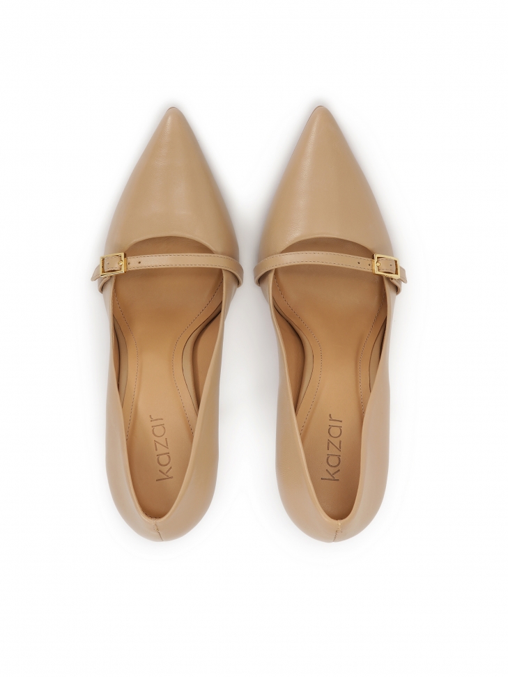 Beige pumps met versiering op de neus NEW BELLA