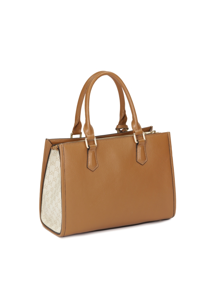 Handtas met twee handgrepen versierd met monogrammen NAFI