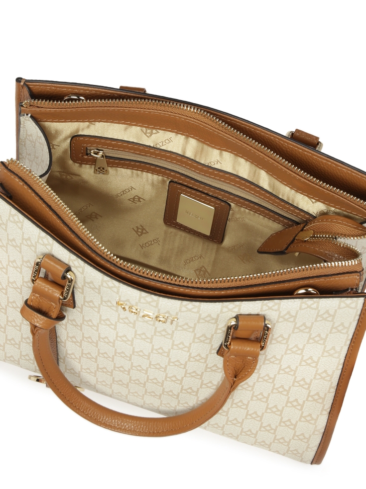 Handtas met twee handgrepen versierd met monogrammen NAFI