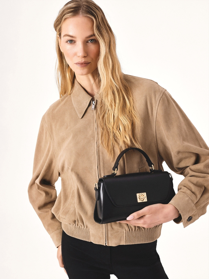 Elegante zwarte handtas met handvat MELIA