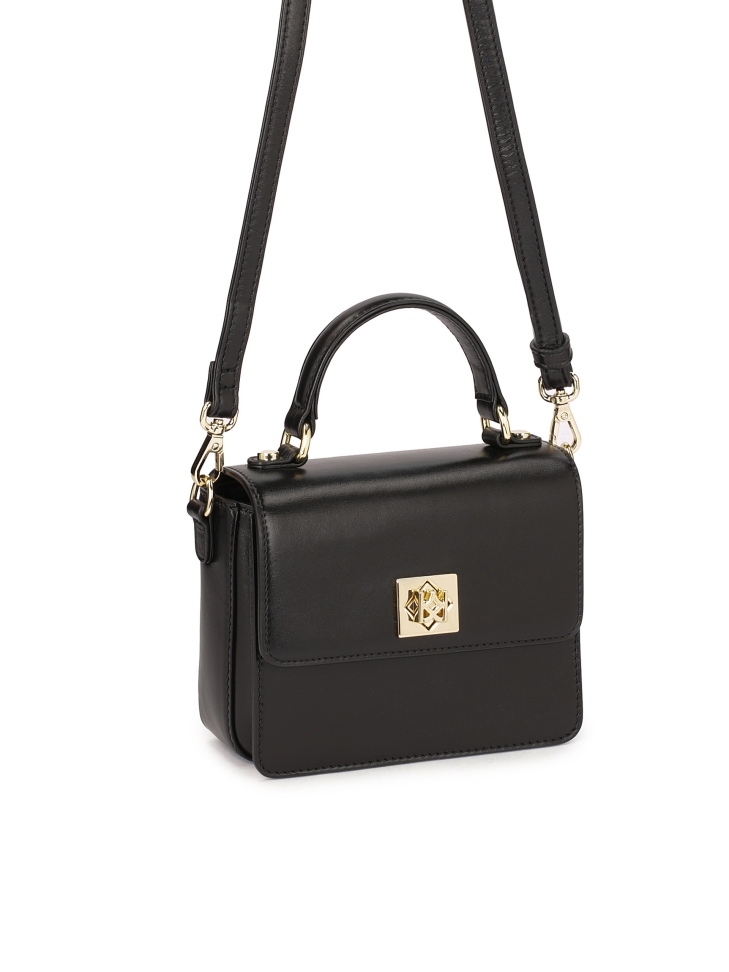 Kleine zwarte handtas met klep BELE