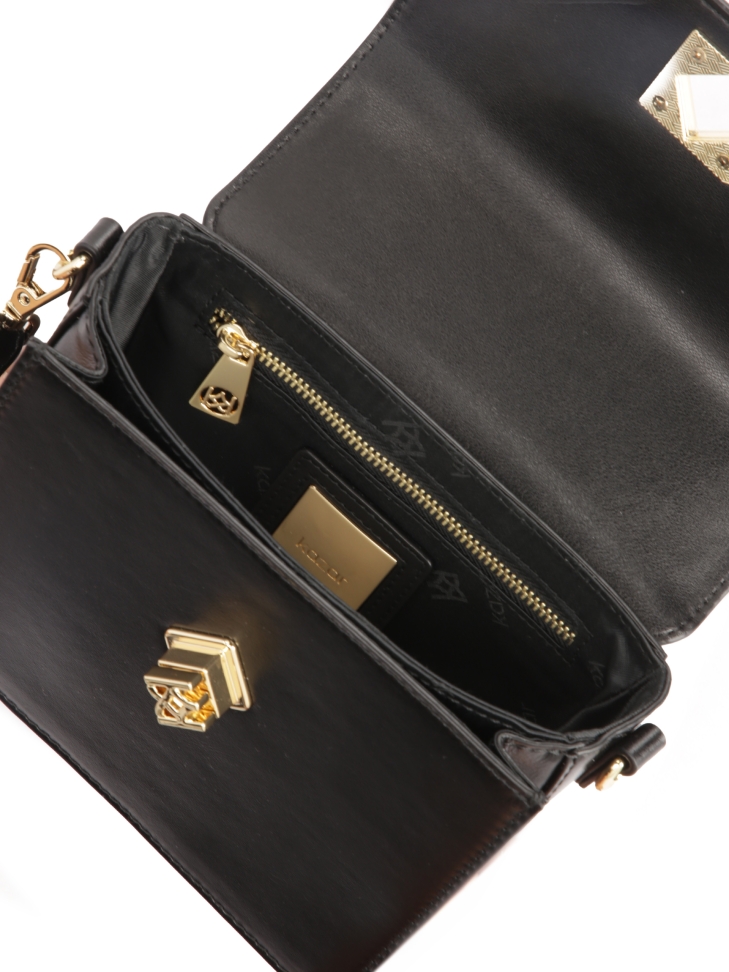 Kleine zwarte handtas met klep BELE