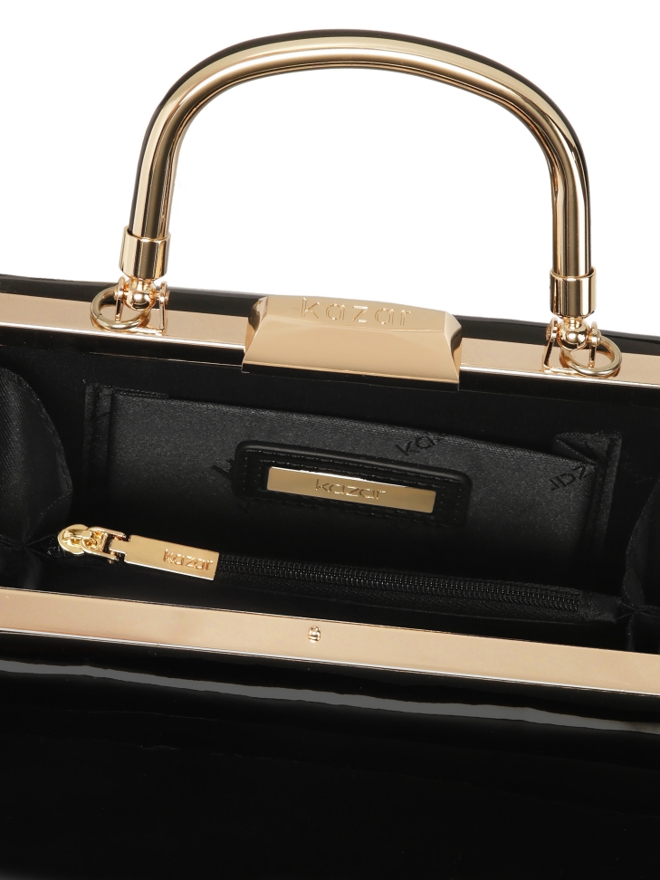 Avondtas van lakleer in zwarte kleur TORIA