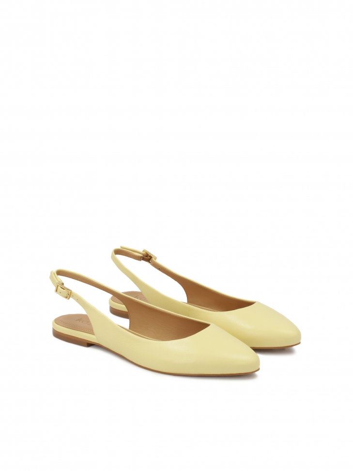 Felgele platte pumps met open hiel BLAIRE