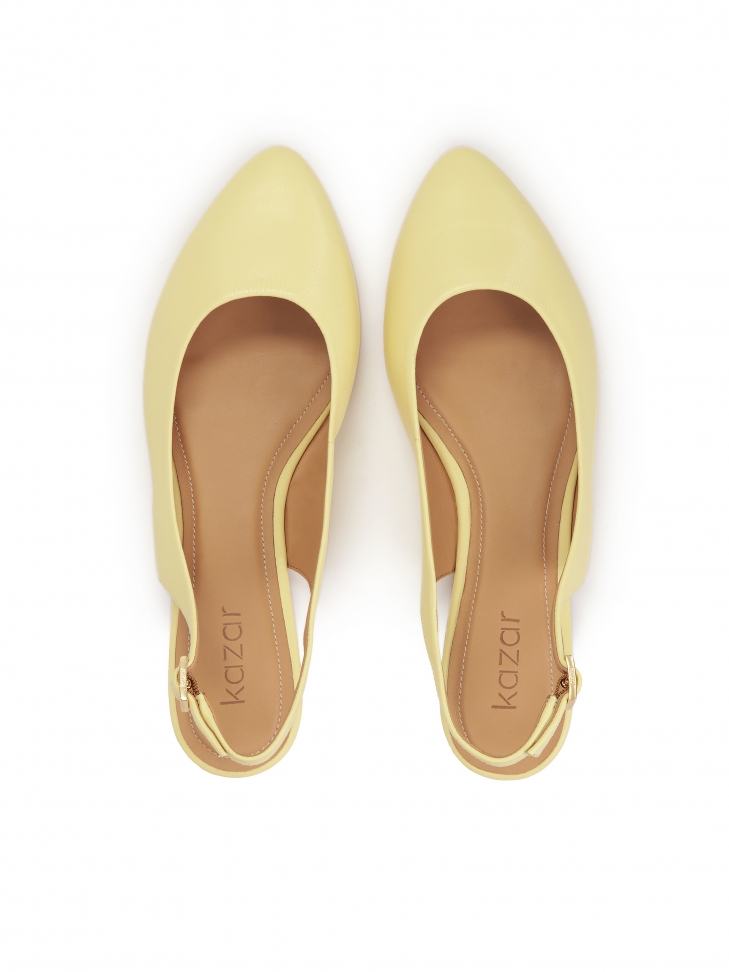 Felgele platte pumps met open hiel BLAIRE