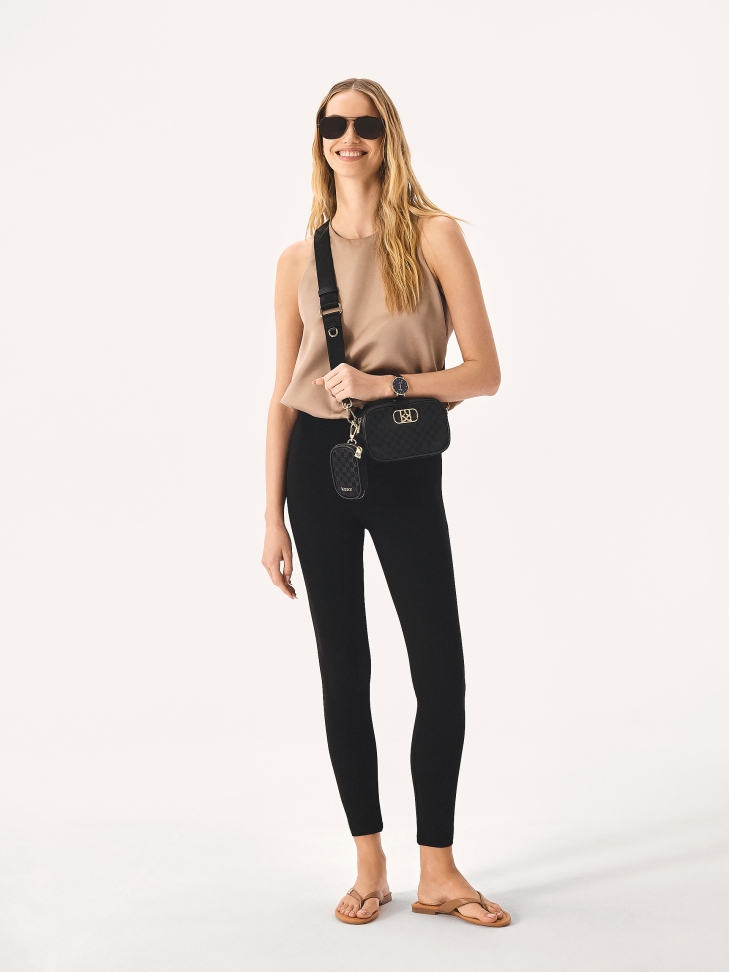 Zwarte handtas met afneembaar tasje DORTHY