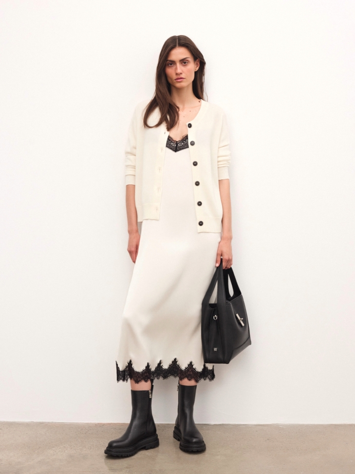 Zwarte elegante leren handtas LAURIE