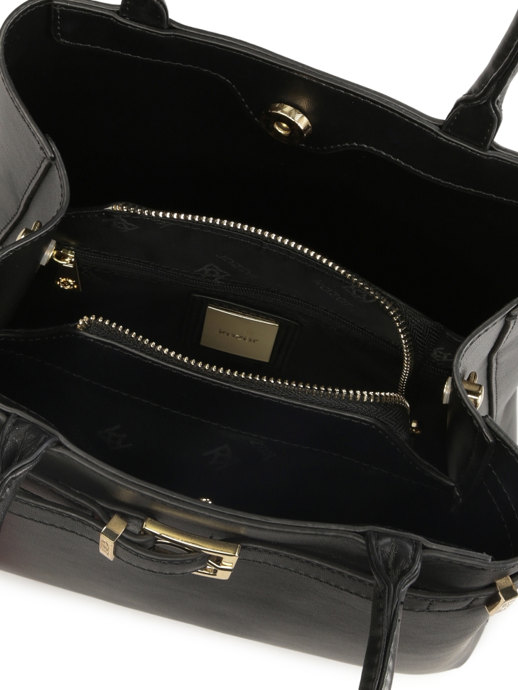 Zwarte elegante handtas met riem LAURIE