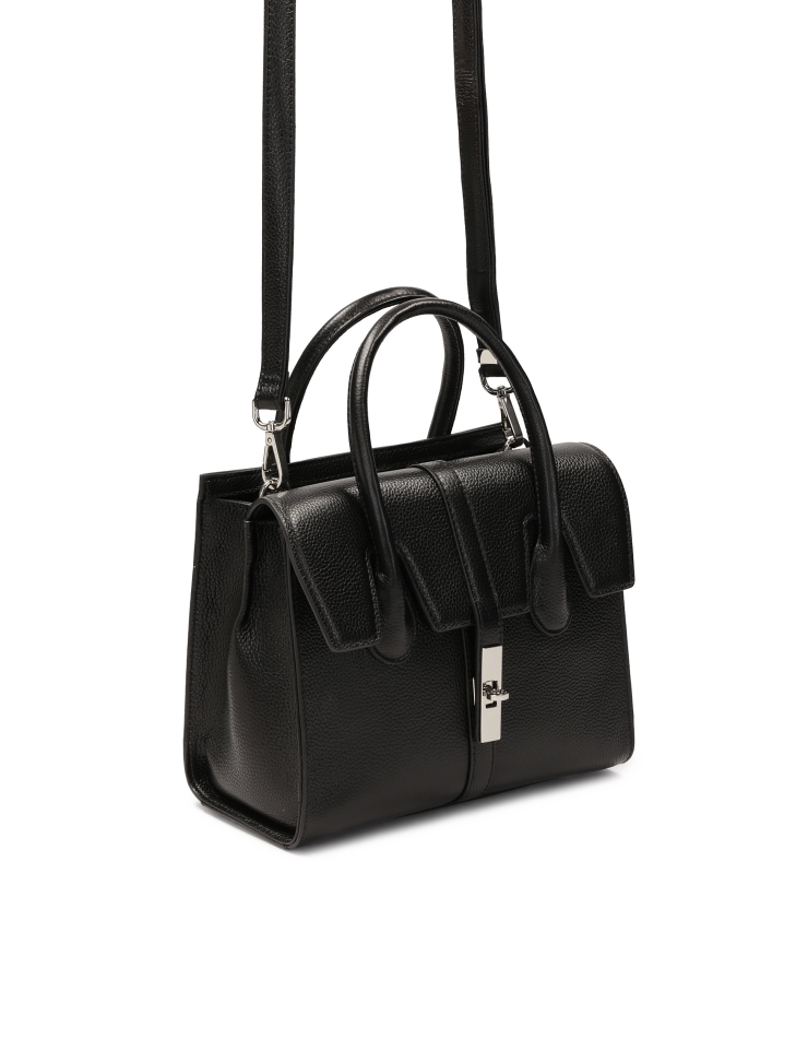 Zwarte handtas in de vorm van een hutkoffer FELICITE S