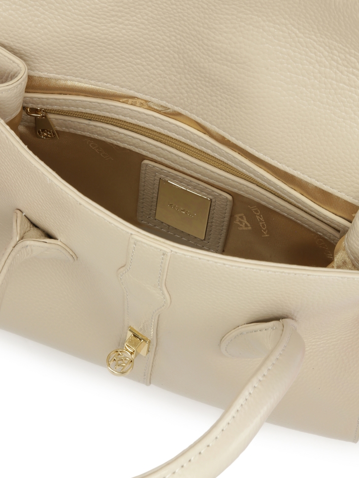 Chique leren handtas met fijne flap FELICITE S