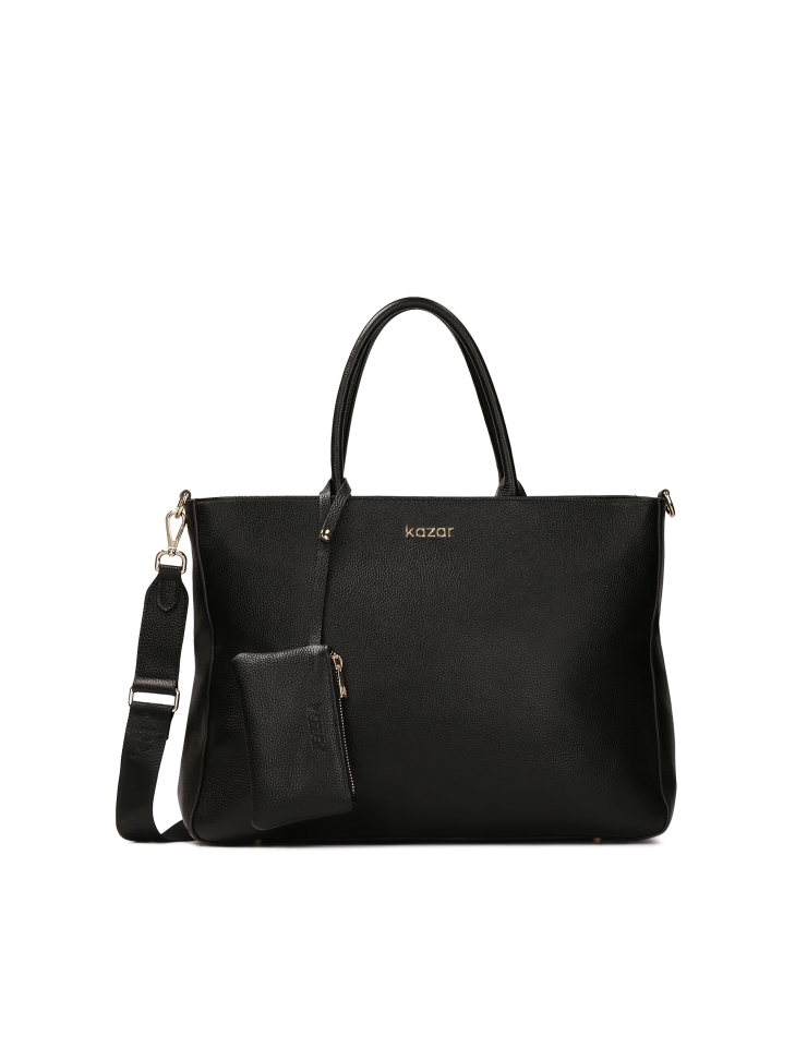 Ruime leren handtas met etui ENA