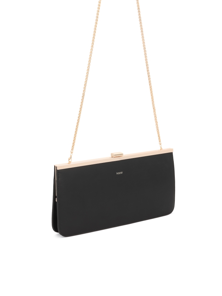 Elegant zwart tasje met gouden frame CATALINA