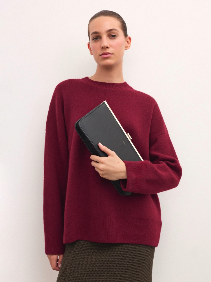 Elegant zwart tasje met gouden frame CATALINA