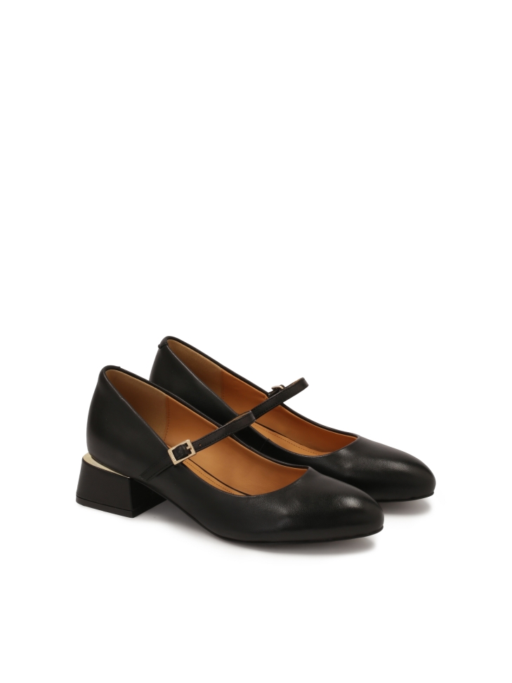 Zwarte Mary Jane pumps met riempjes SIONA
