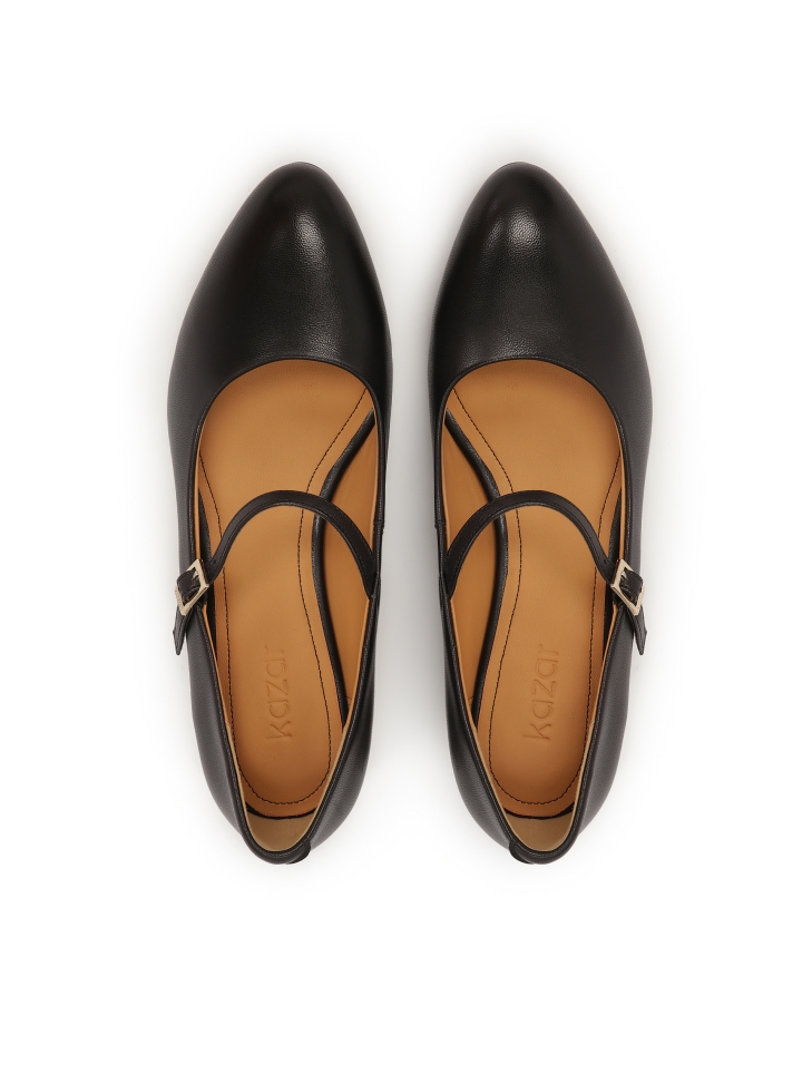 Zwarte Mary Jane pumps met riempjes SIONA