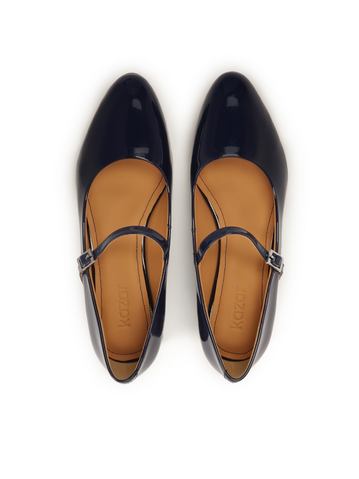 Marineblauwe pumps met riempjes  SIONA