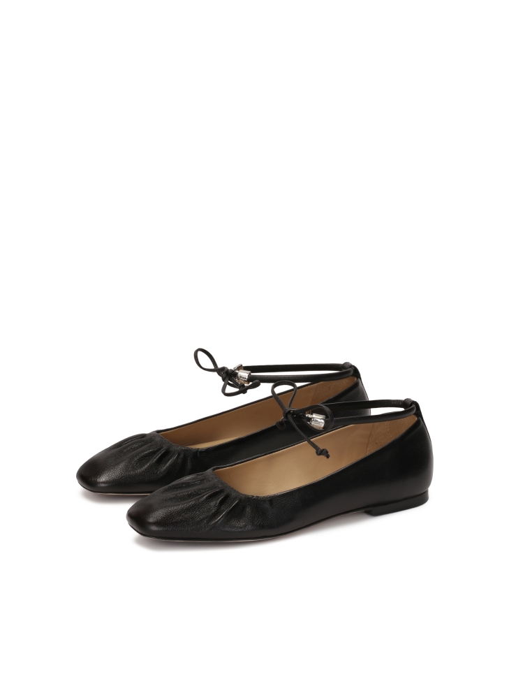 Zwart leren ballerina's KS SOLEIL