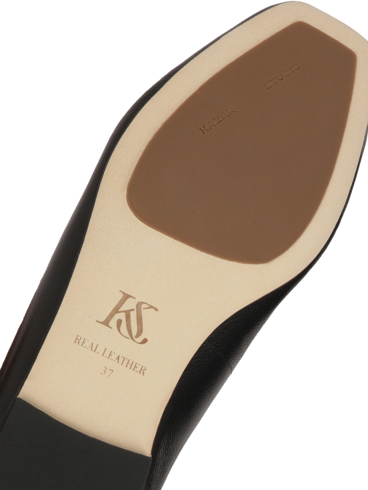 Zwart leren ballerina's KS SOLEIL