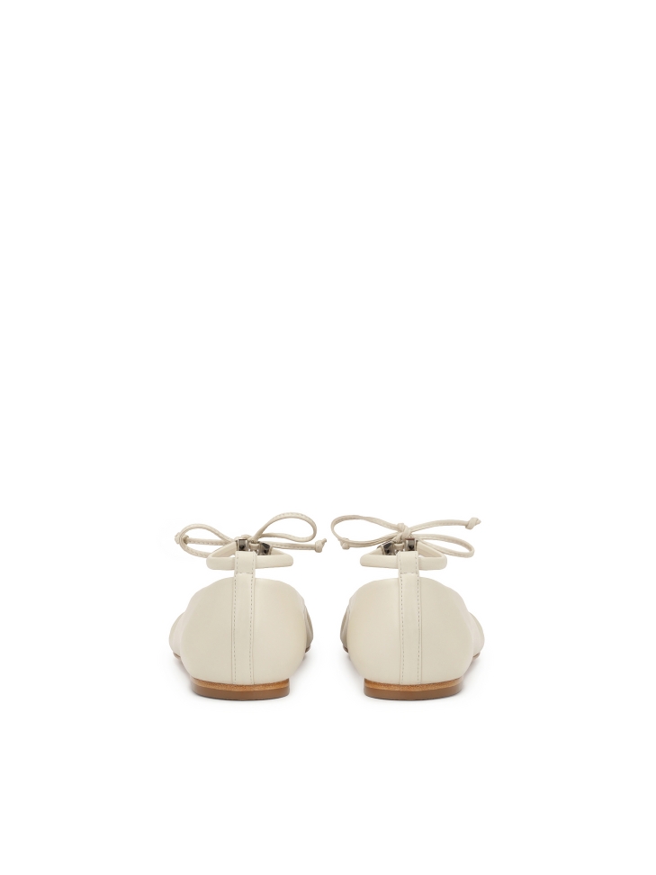 Crème ballerina's met stropdassen KS SOLEIL