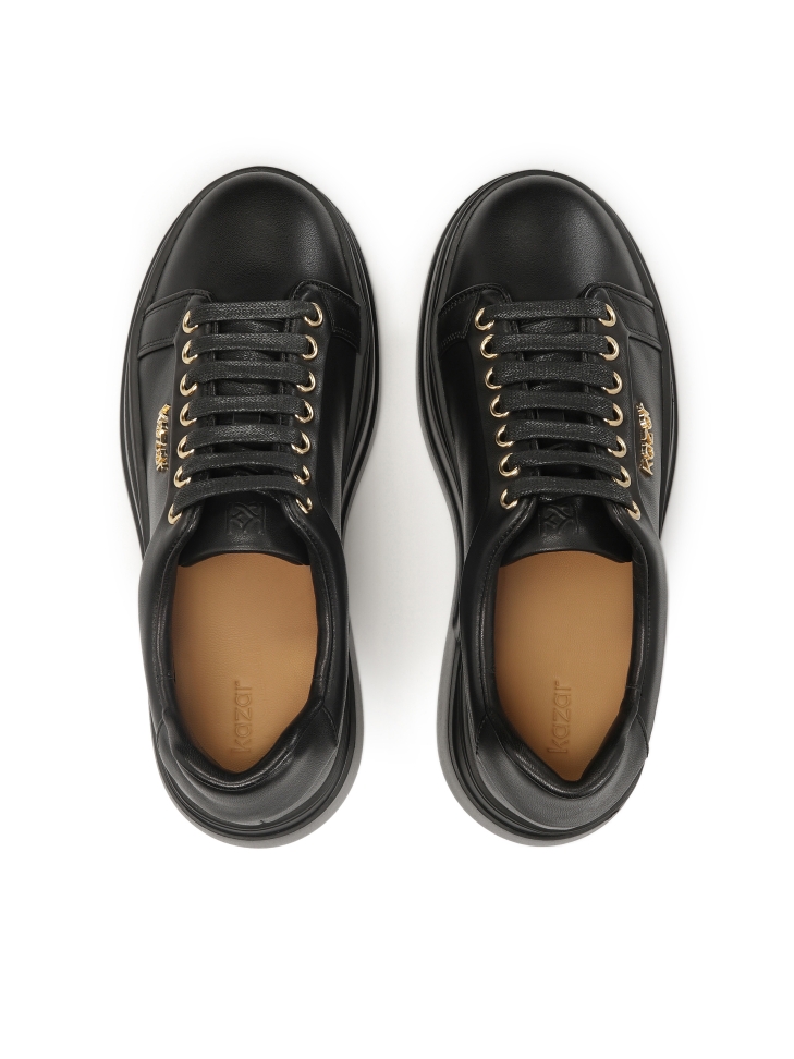 Leren sneakers op een dikke rechte zool NERIS