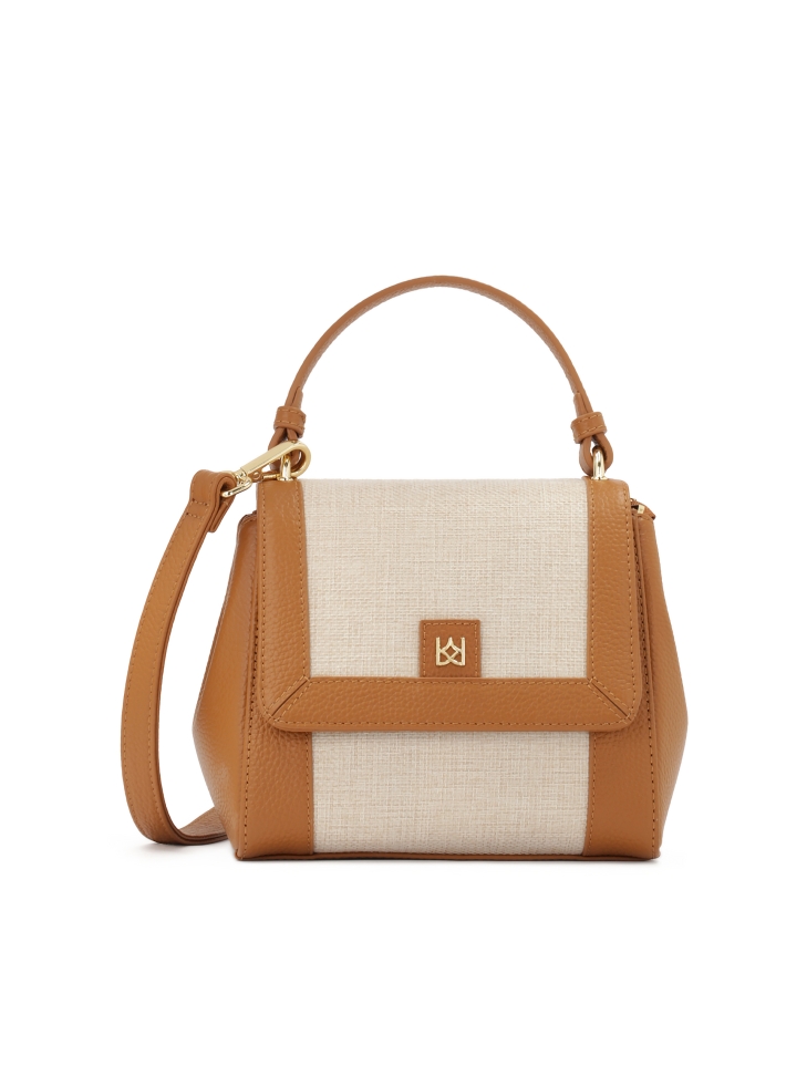 Tweekleurige handtas van gecombineerde materialen KRISTENA