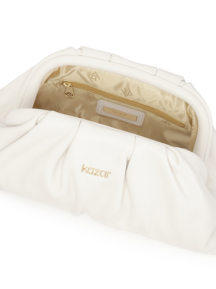 Witte leren handtas GLOW