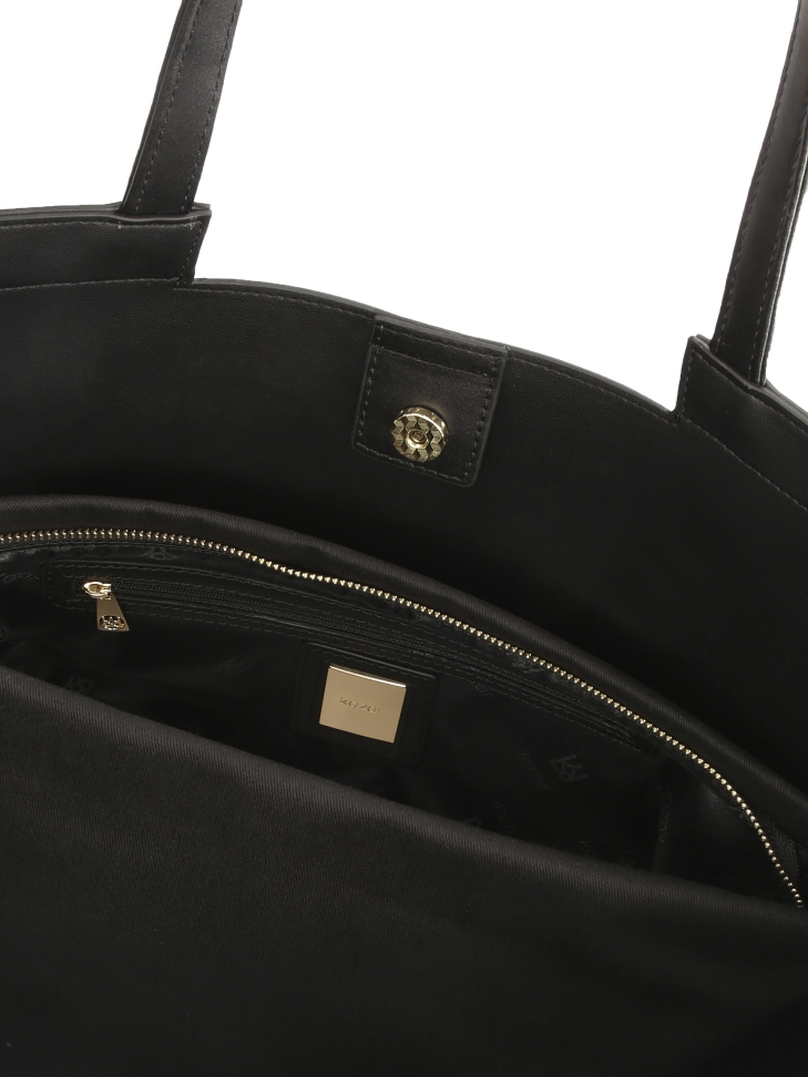 Leren boottas met opengewerkt patroon NAN