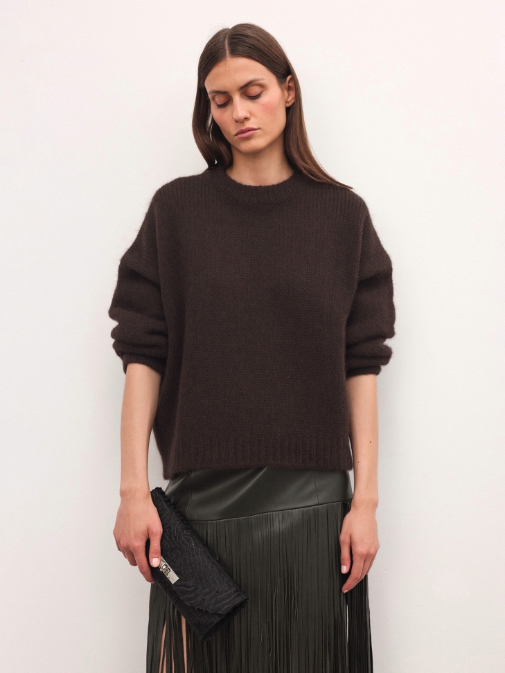 Langwerpig avondtasje met borstelharen COVA