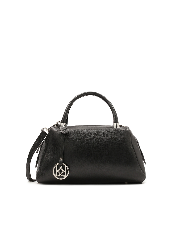 Zachte leren handtas met handvatten en riem WENNY