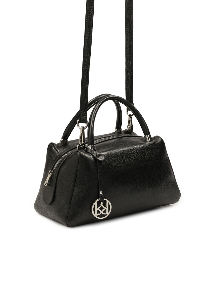 Zachte leren handtas met handvatten en riem WENNY