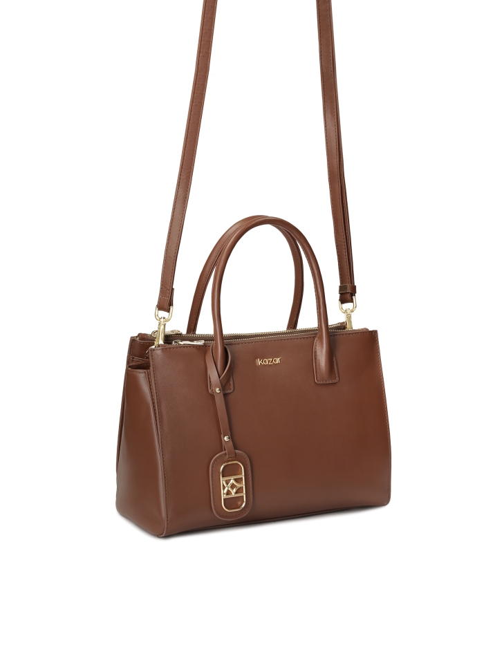 Stijlvolle leren handtas in minimale stijl DOMINICA M