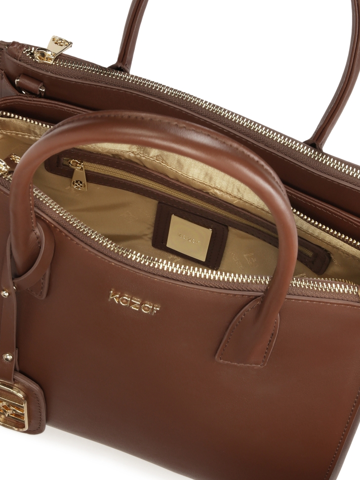 Stijlvolle leren handtas in minimale stijl DOMINICA M