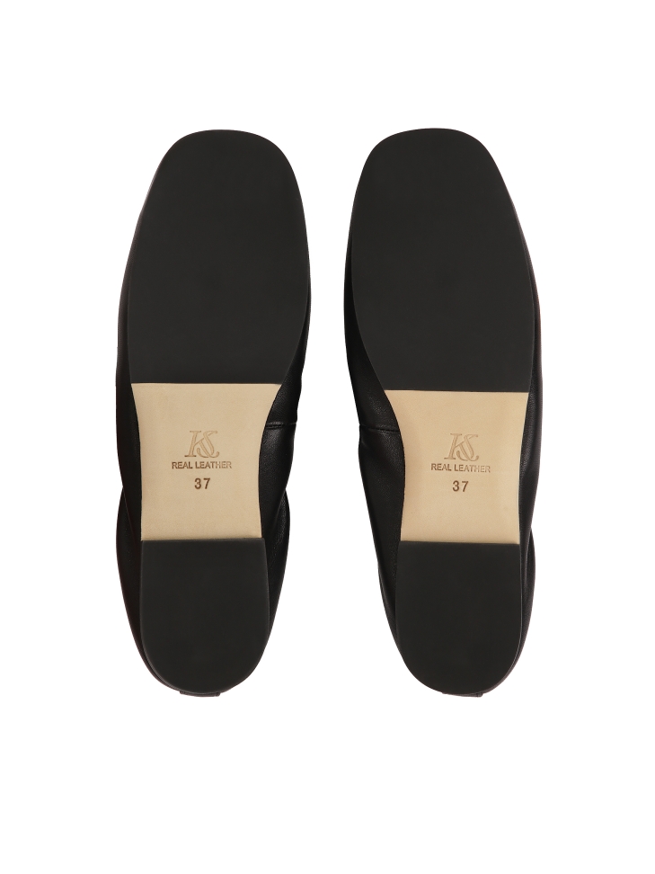 Zwarte ballerina's met elastische band  KS AVRIL